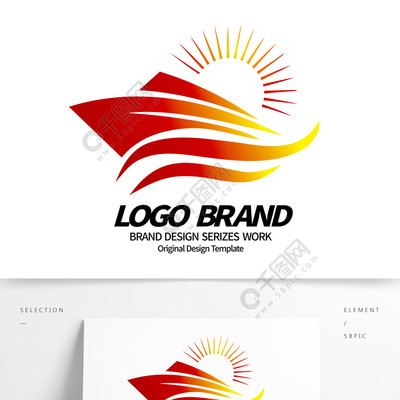 創(chuàng)意紅黃動感線條海洋輪船LOGO標(biāo)志 設(shè)計解析與免費資源獲取